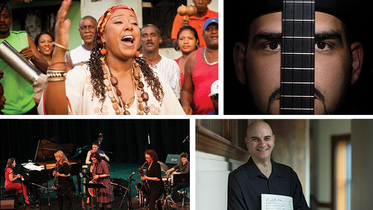Friday Music Series artists Betsayda Machado, Jorge Glem, Kareem Roustom, and Ephemera.